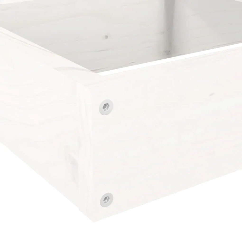 Floreira com 4 níveis 106x104,5x36 cm pinho maciço branco