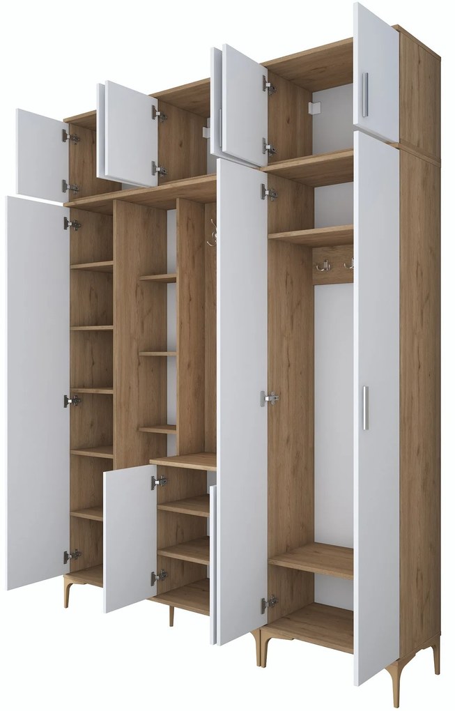 Cabideiro EA121 – Nogueira e Branco – 180x240x37,5 cm