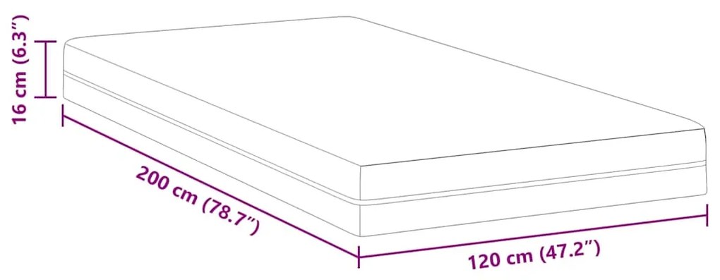 Colchões Branco, Cinza 120 x 200 cm