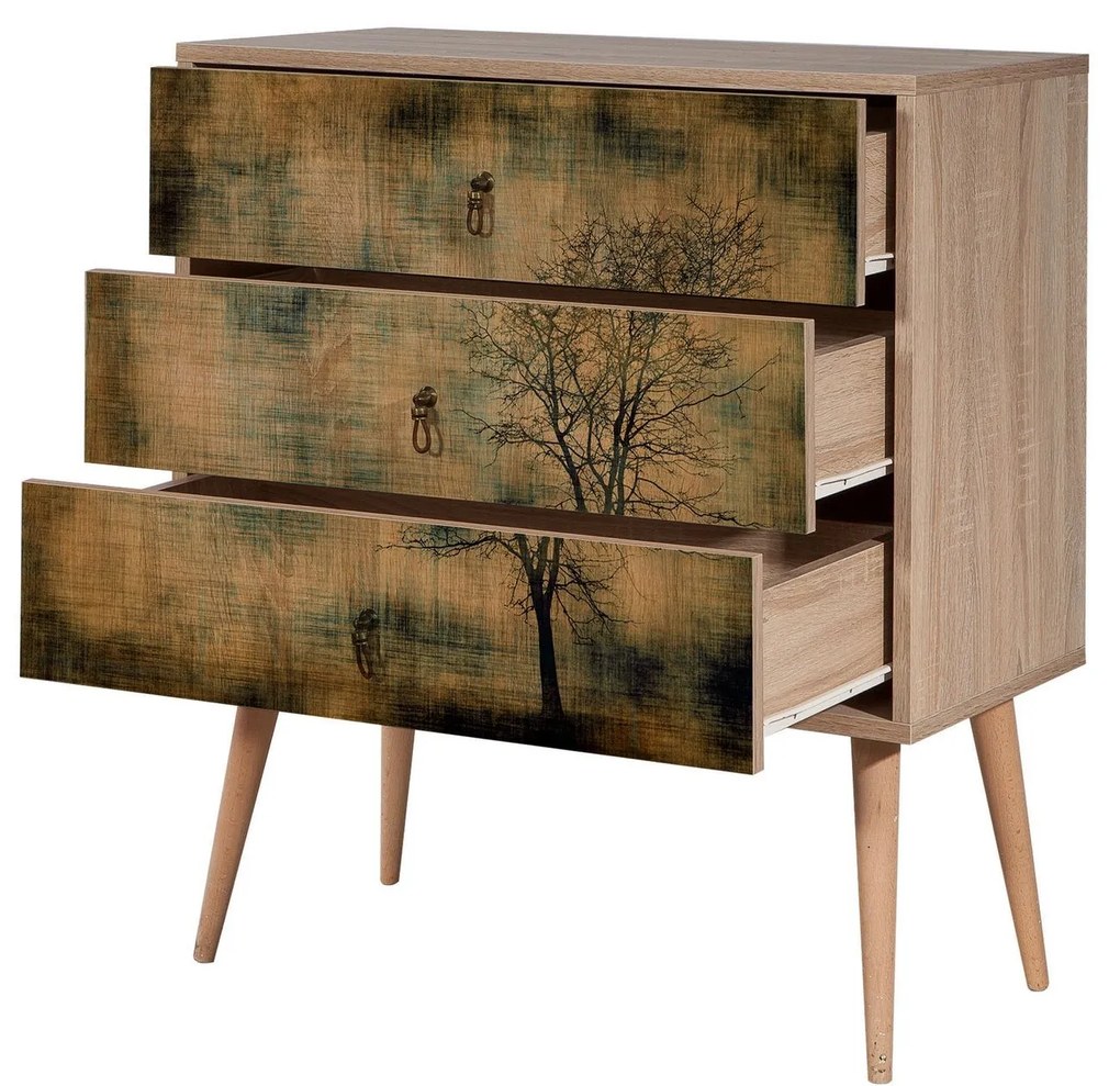 Cómoda Trio – Carvalho Sonoma – 80x90x40 cm