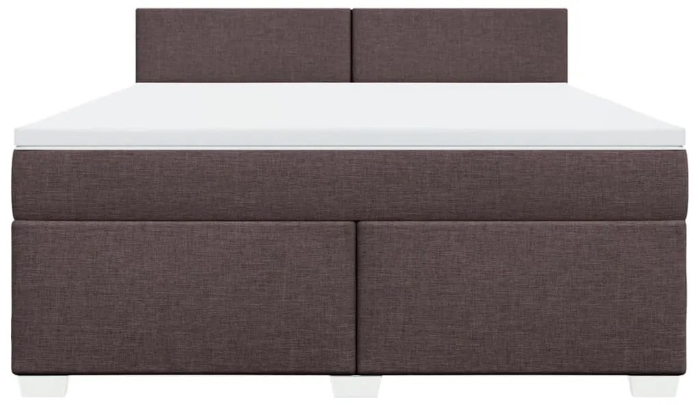 Cama com molas/colchão 180x200 cm tecido castanho-escuro
