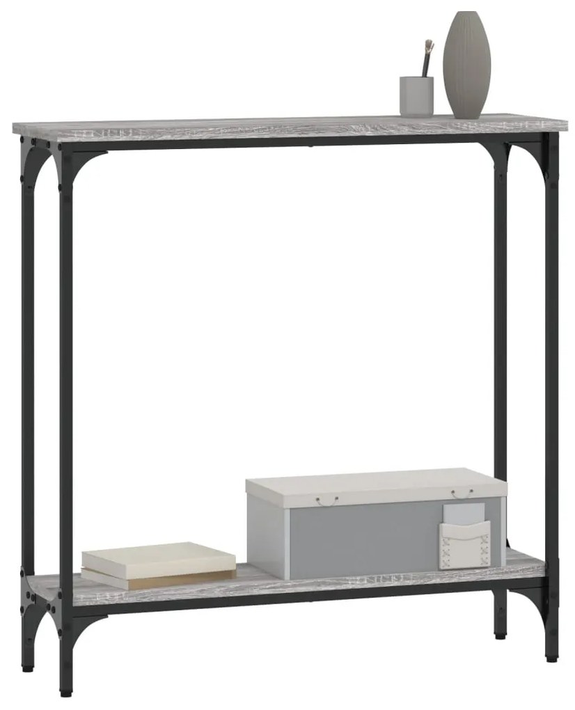 Mesa consola 75x22,5x75 cm derivados de madeira cinzento sonoma