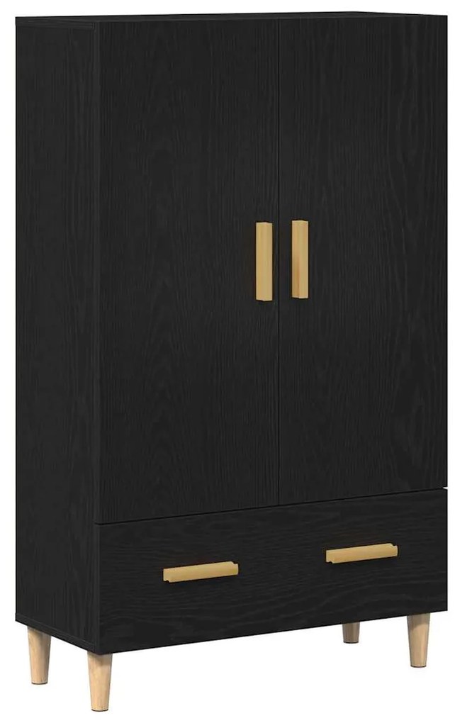 Highboard vidaXL em Carvalho Preto, 70x31x115 cm, Feito de Madeira Der