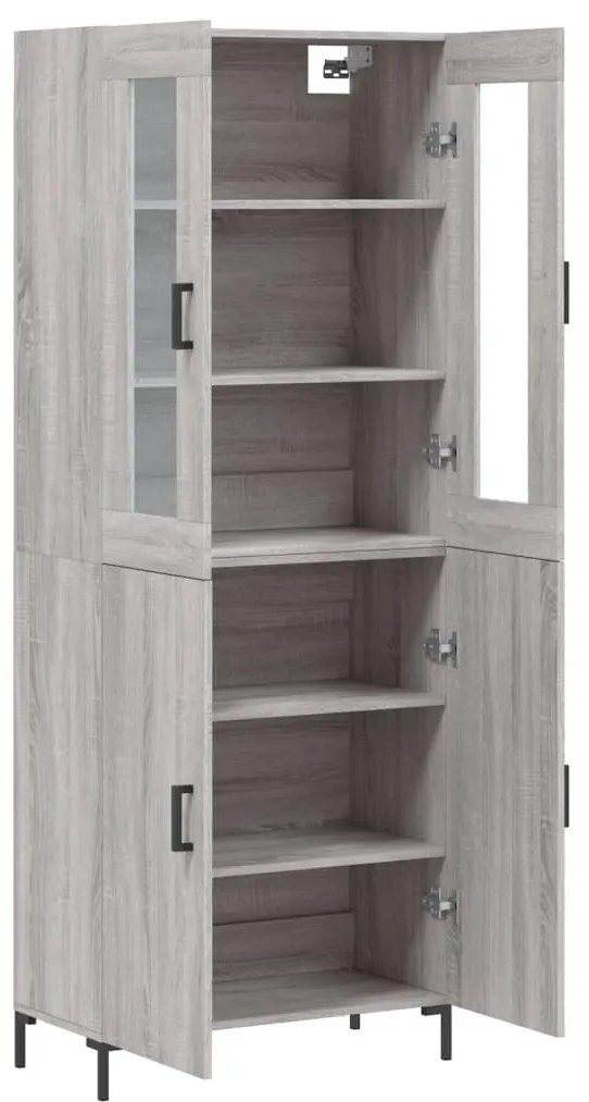 Armário alto 69,5x34x180 cm derivados de madeira sonoma cinza