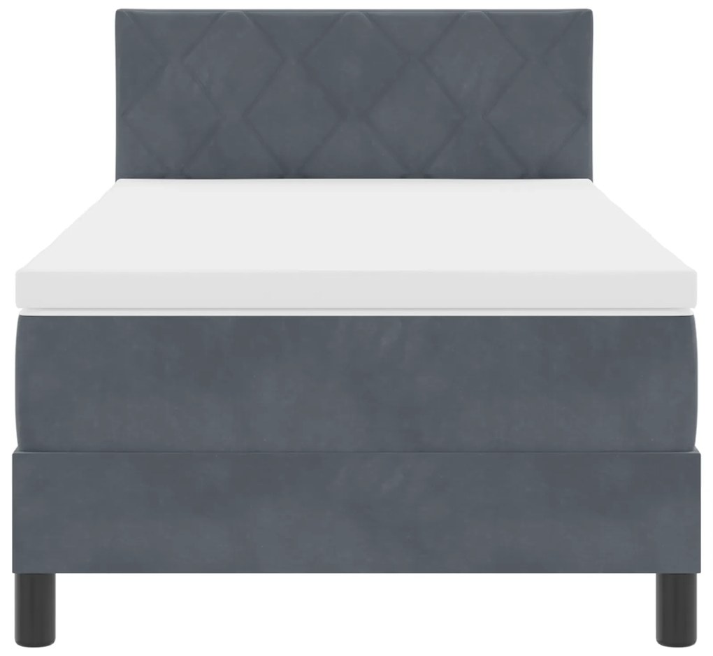 Cama com Estrado e Colchão vidaXL Cinza Escuro Solteiro Veludo