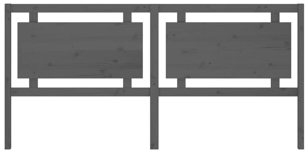 Cabeceira de cama 125,5x4x100 cm pinho maciço cinzento