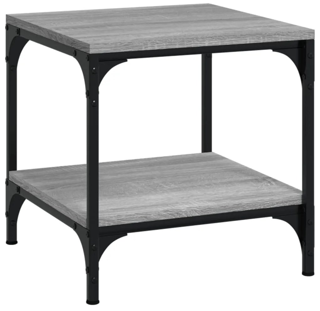 Mesas de apoio 2 pcs 40x40x40 cm derivados madeira cinza sonoma
