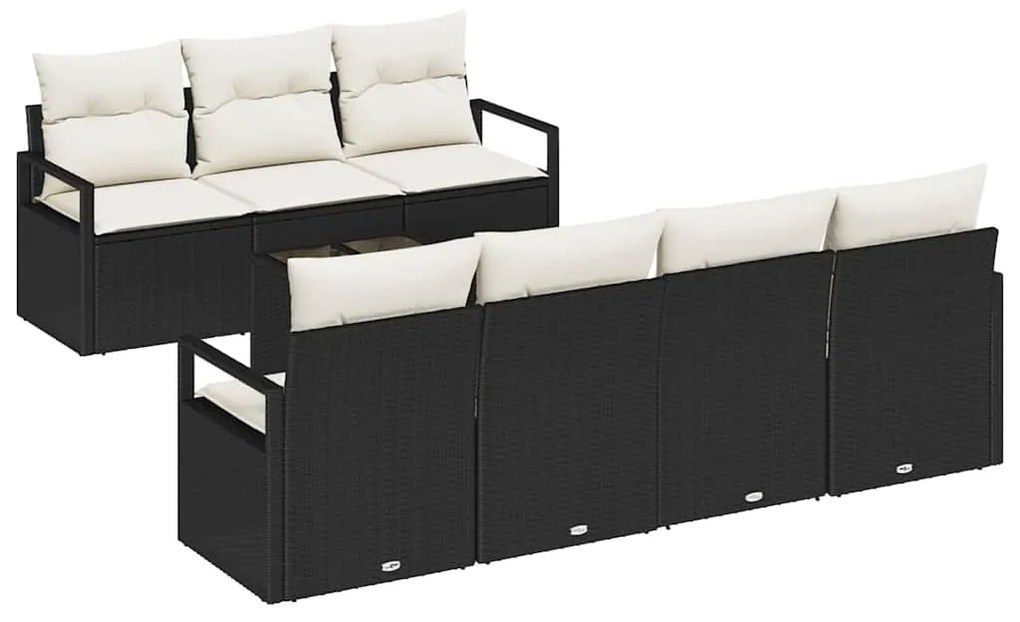 Conjunto de Sofás de Jardim com 8 Peças com Almofadas em Rattan Sintét