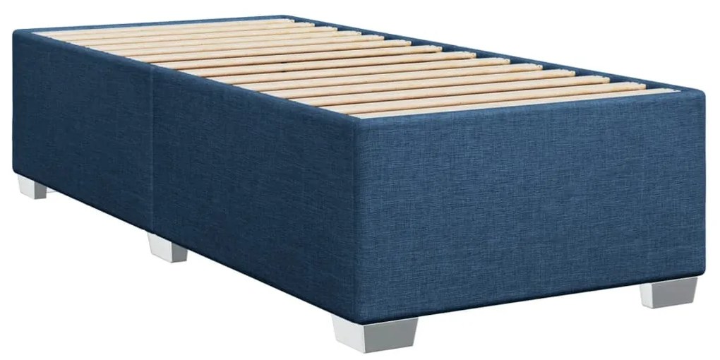Cama com molas/colchão 90x190 cm tecido azul