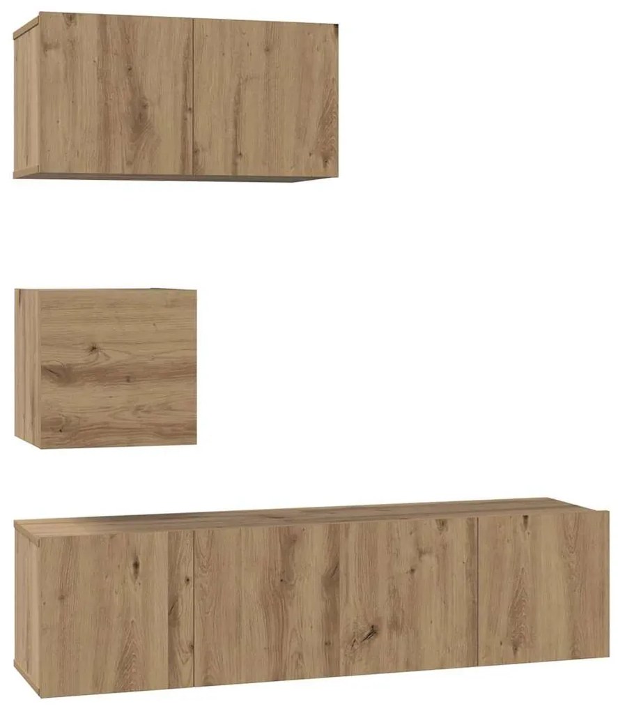 Conjunto de móvel de TV 4 pcs carvalho artisiano