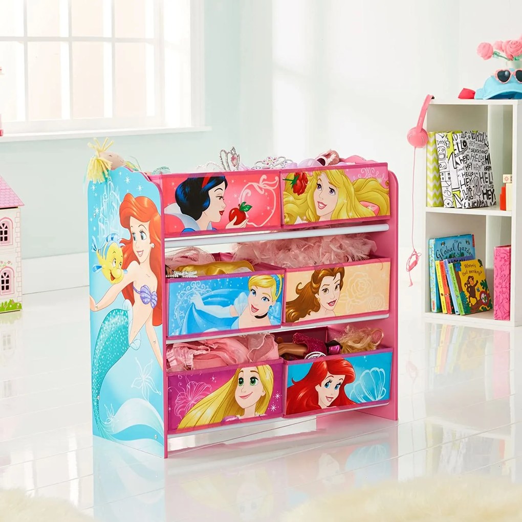 Móvel de armazenamento infantil, madeira, Princesas 60 cm x 63,5 cm x 30 cm ROSA