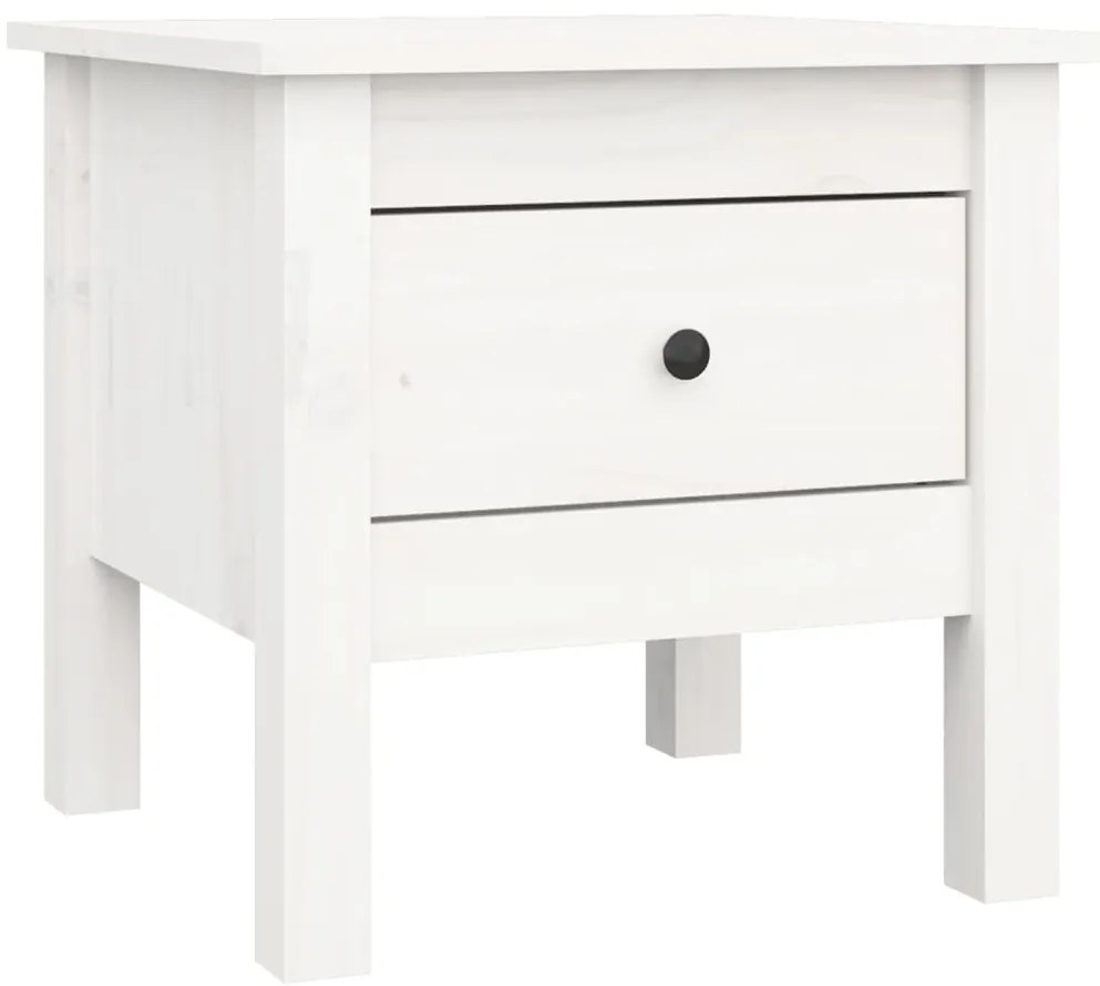 Mesas de apoio 2 pcs 40x40x39 cm madeira de pinho maciça branco