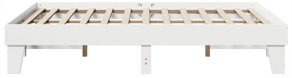Cama sem colchão 150x200 cm madeira de pinho maciça branco
