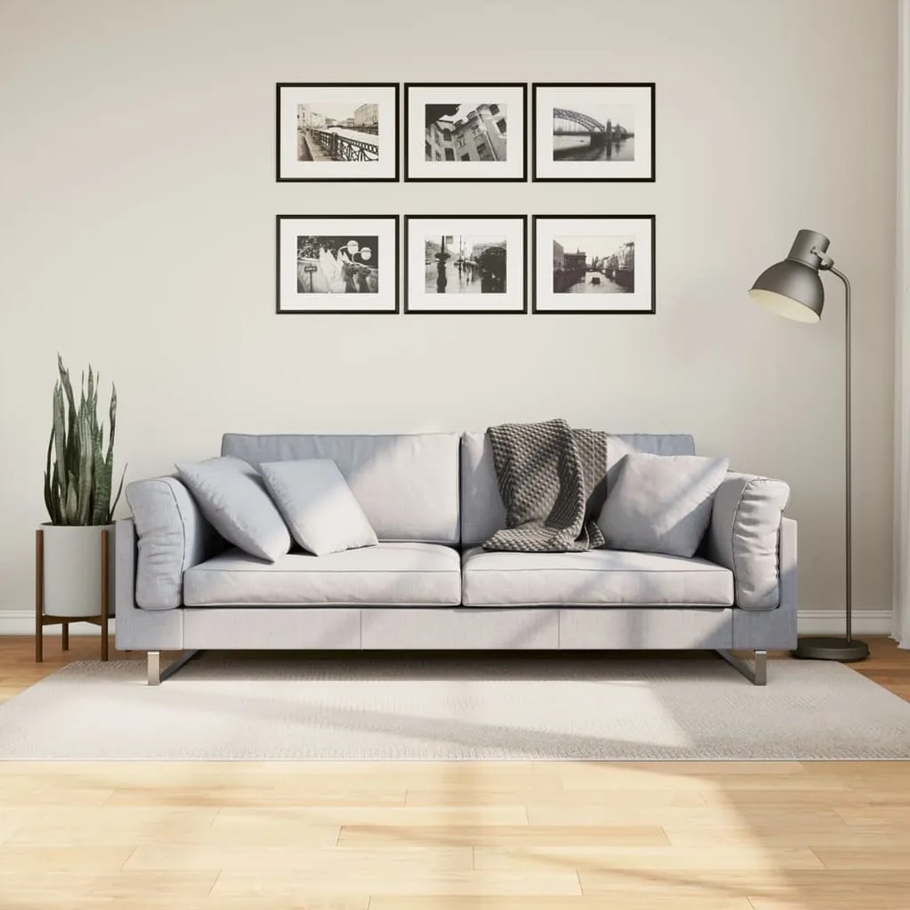 vidaXL Tapete de pelo curto IZA visual escandinavo 100x200cm cor creme