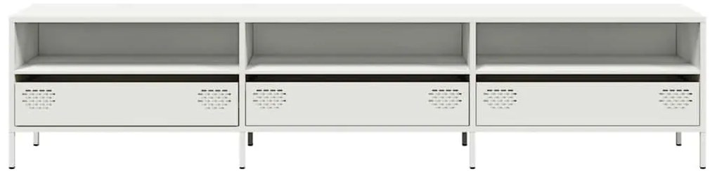 Móvel de TV 202x39x43,5 cm aço laminado a frio branco