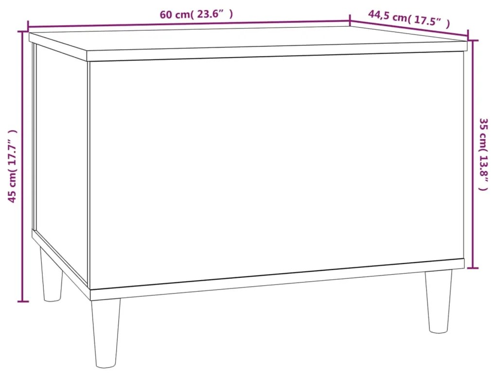 Mesa de centro 60x44,5x45 cm derivados de madeira cinza sonoma