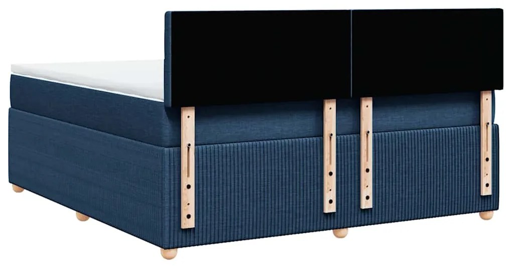 Cama com molas/colchão 180x200 cm tecido azul