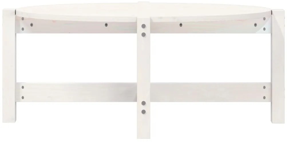 Mesa de centro 87x48x35 cm madeira de pinho maciça branco