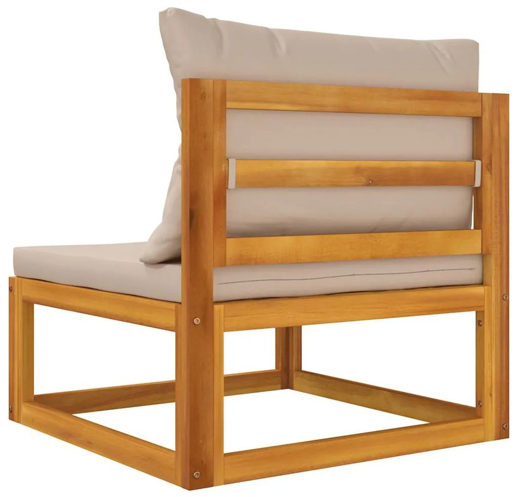 3 pcs conjunto lounge de jardim c/ almofadões acácia maciça