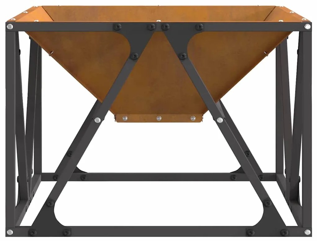 Fogo Pit Quadrado 50x50x35 cm Aço Envelhecido