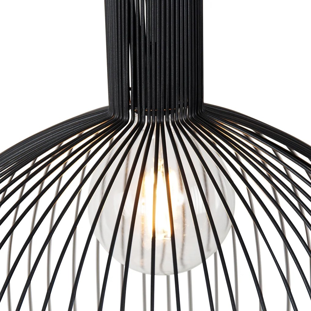 Candeeiro de suspensão redondo inteligente preto 50 cm com Wi-Fi G95 - Dos