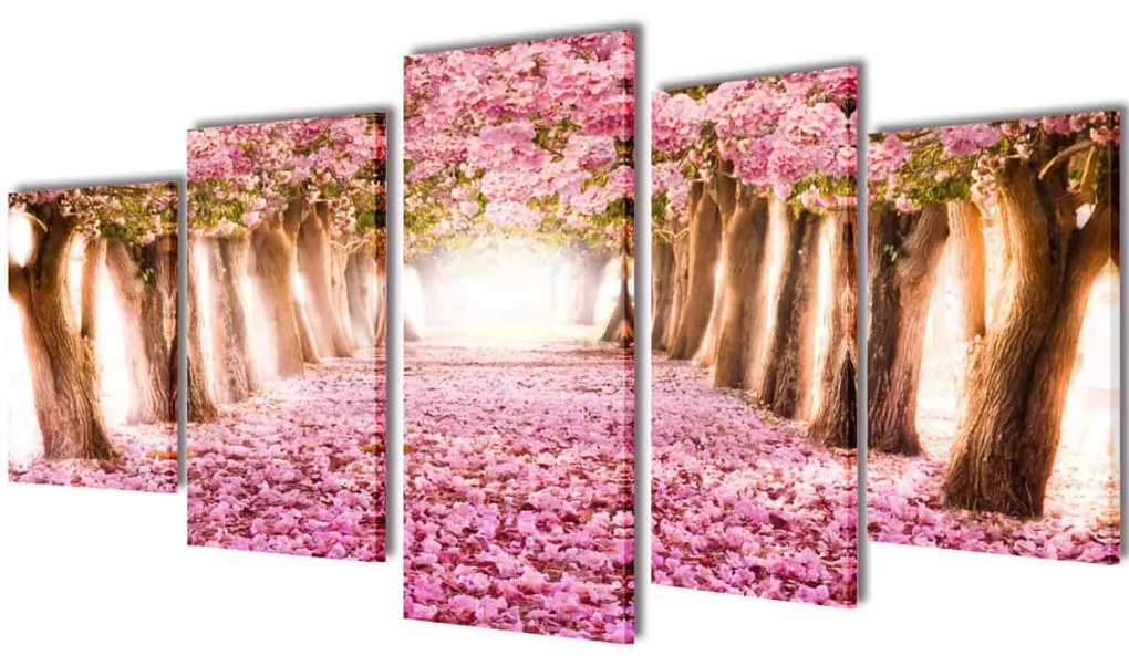 Conjunto de telas de parede flor de cerejeira 100 x 50 cm lona