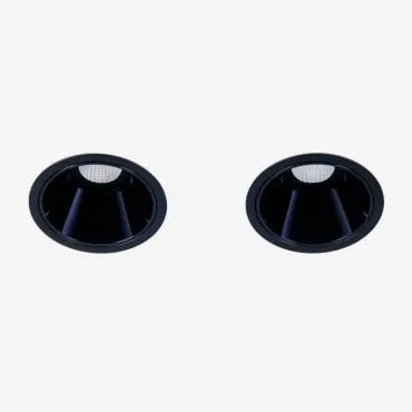 Pack De 2 Downlights Led Embutidos Com Molduras Redondas Ø7 Cm Em Alumínio Luisiana Preto & Branco 3000k & 6 W & 38º - Sklum