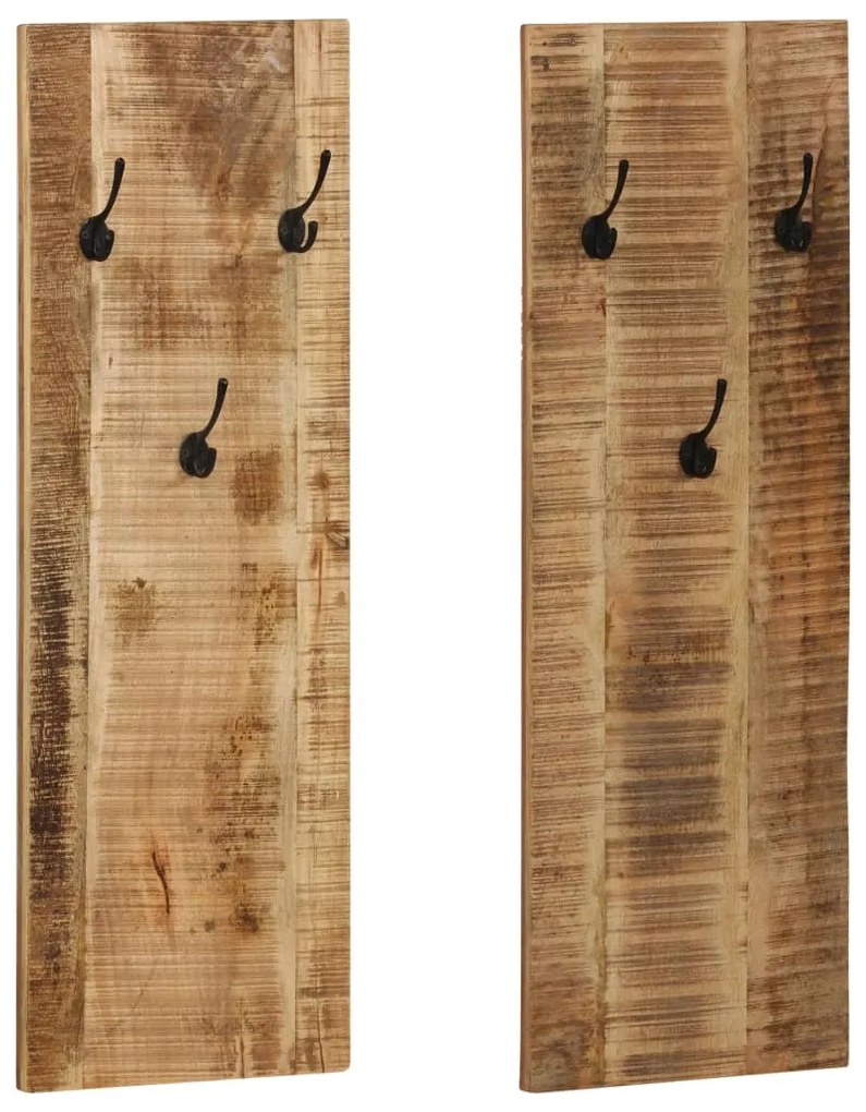 246025 vidaXL Bengaleiro parede 2 pcs madeira mangueira maciça 36x110x3 cm