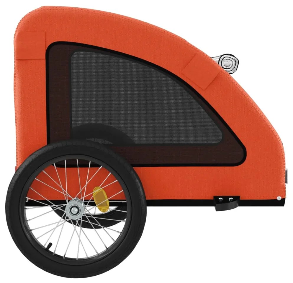 Reboque bicicleta p/ animais tecido oxford/ferro laranja