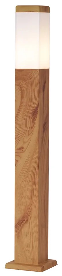 Candeeiro de pé moderno para exterior aço com impressão de madeira 80cm IP44 - Malois Moderno