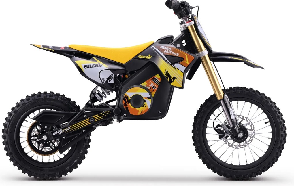 Moto elétrica de cross para crianças Motors Falcon 1600W Amarela