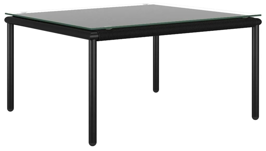 6 pcs conjunto lounge de jardim c/ almofadões PVC preto