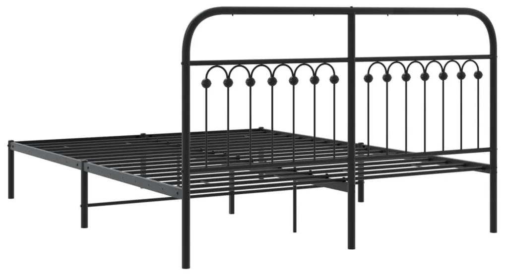 Estrutura de cama com cabeceira 160x200 cm metal preto