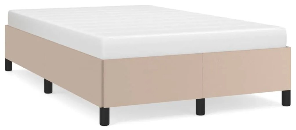 vidaXL Estrutura de cama sem colchão 120x190cm couro artif. cappuccino