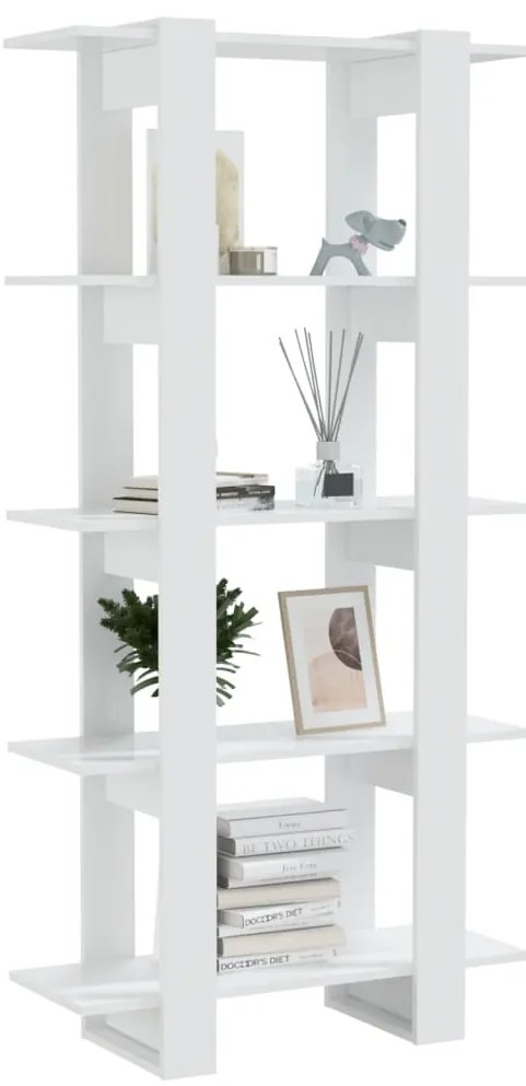Estante/divisória 80x30x160 cm branco brilhante