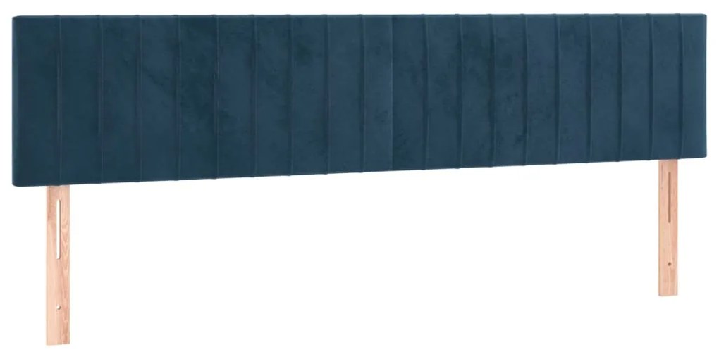 Cama boxspring com colchão 120x190 cm veludo azul-escuro