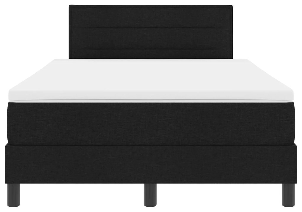 Cama Box com Colchão & Luz LED Preta 120x190 cm Tecido