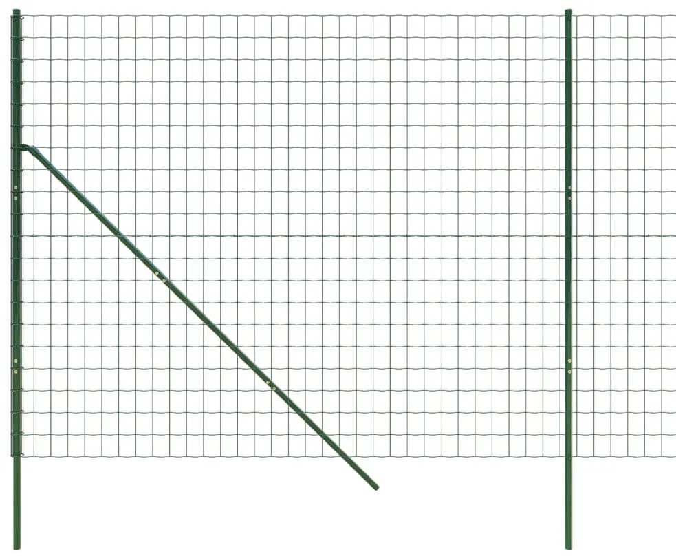 Cerca de malha de arame 1,4x10 m aço galvanizado verde