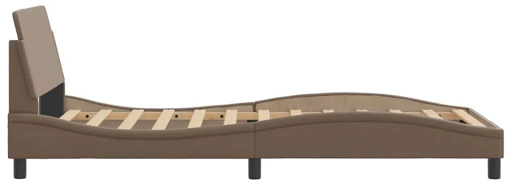 Estrutura cama cabeceira 100x200 cm couro artificial cappuccino