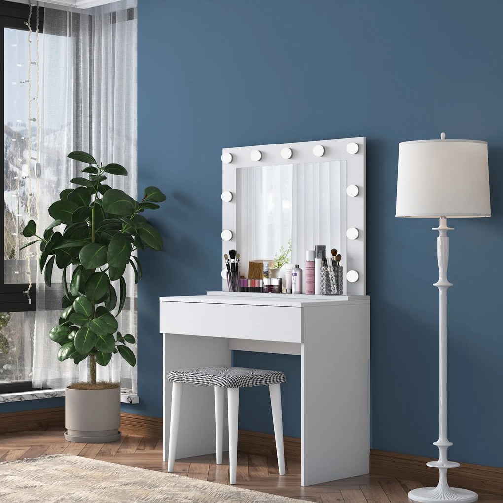 Mesa de Maquilhagem BJ121 – Branco – 90x76,8x45 cm
