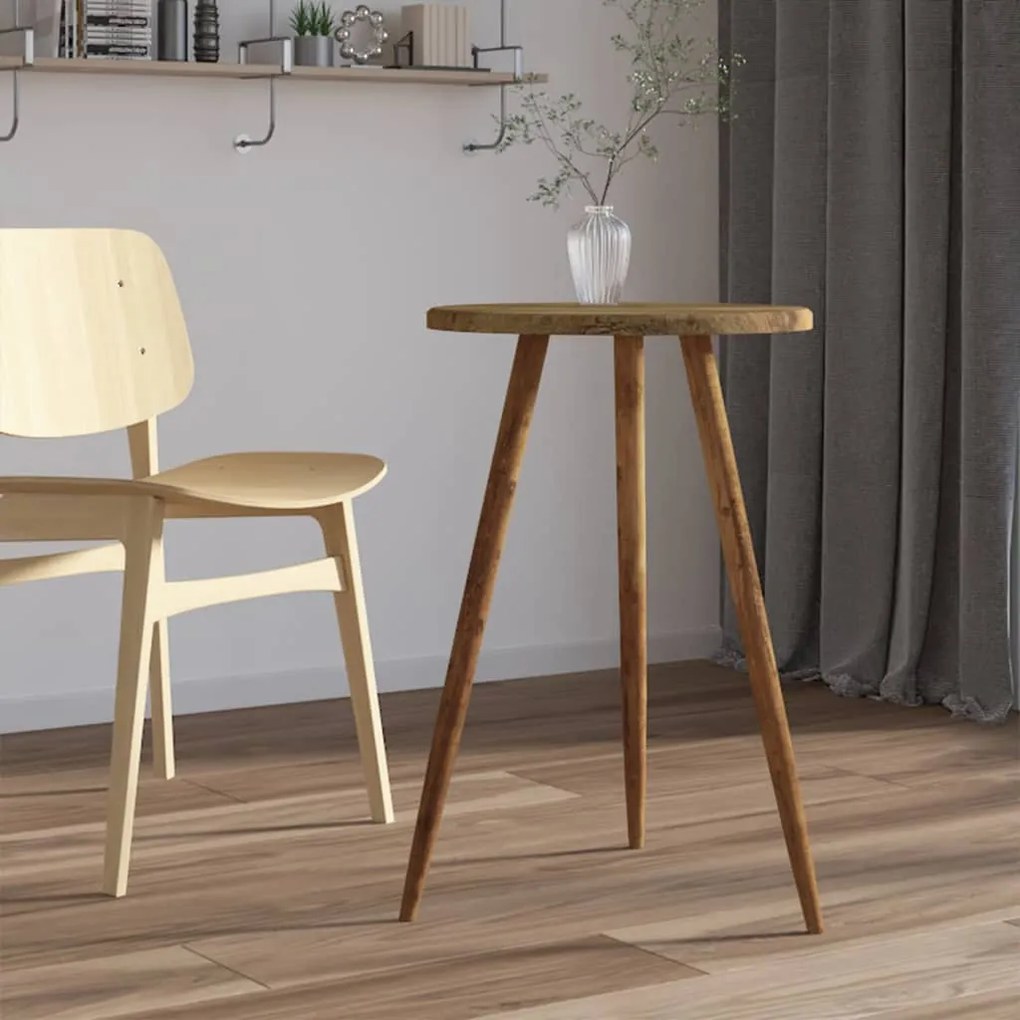 286085 vidaXL Mesa bistrô Ø50x76 cm MDF e ferro castanho-escuro