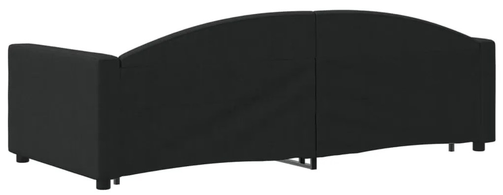 Sofá-cama com gavetão 90x200 cm tecido preto