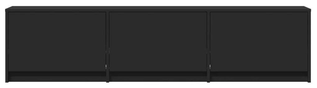 Móvel de TV com luzes LED derivados de madeira preto