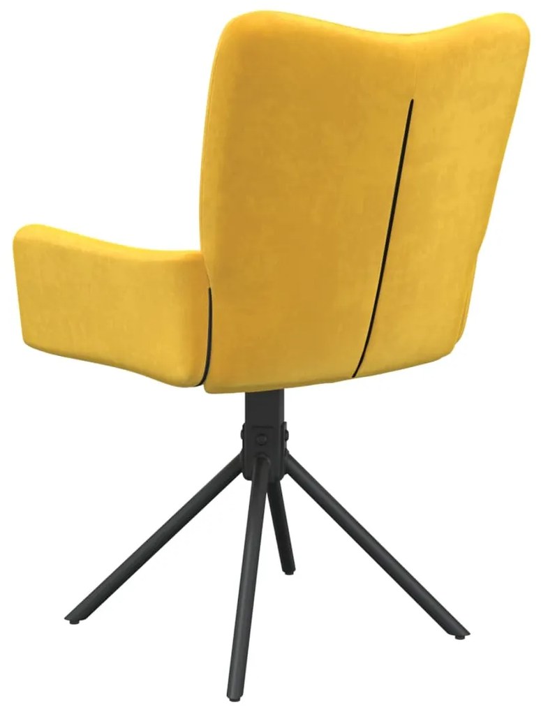 Cadeiras de jantar giratórias 2 pcs veludo amarelo