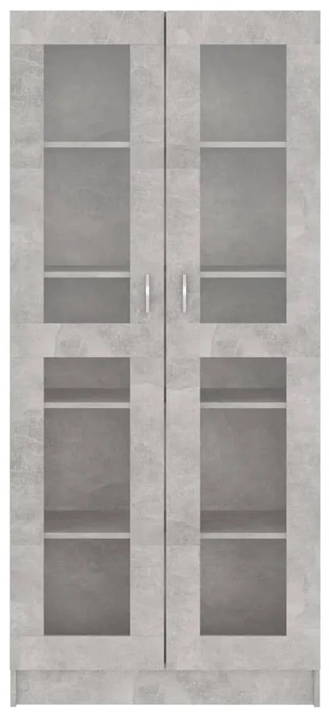 Armário vitrine 82,5x30,5x185,5cm contraplacado cinzento