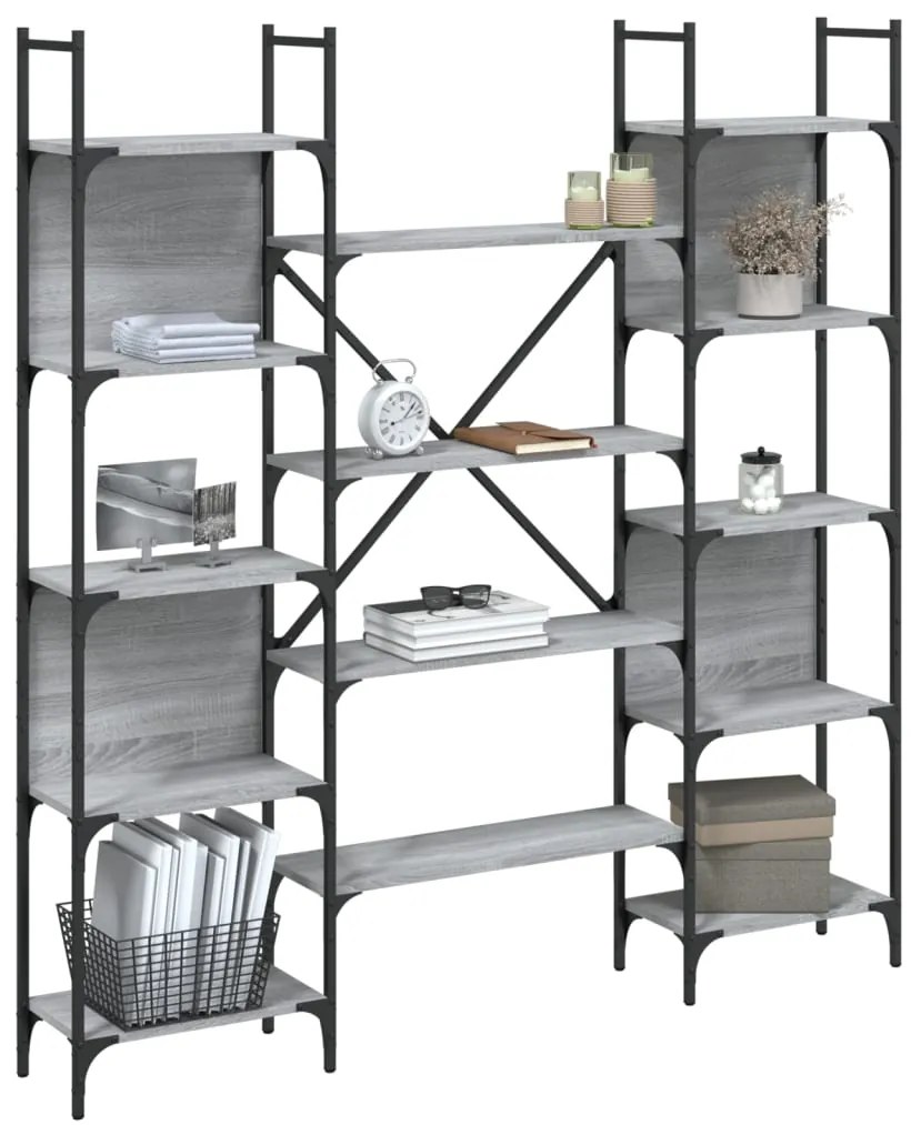 Estante 155,5x24x166,5 cm derivados de madeira cinzento sonoma