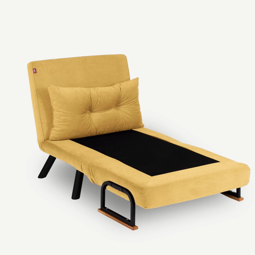 Poltrona Cama "Versa" – Amarelo Mostarda – Design Moderno