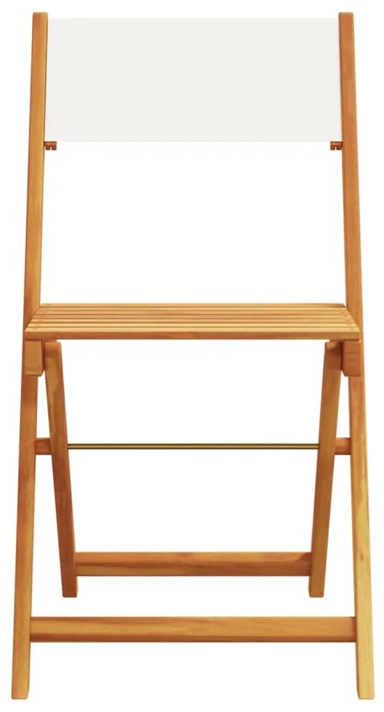 Cadeiras bistrô 2 pcs madeira acácia maciça/tecido branco nata