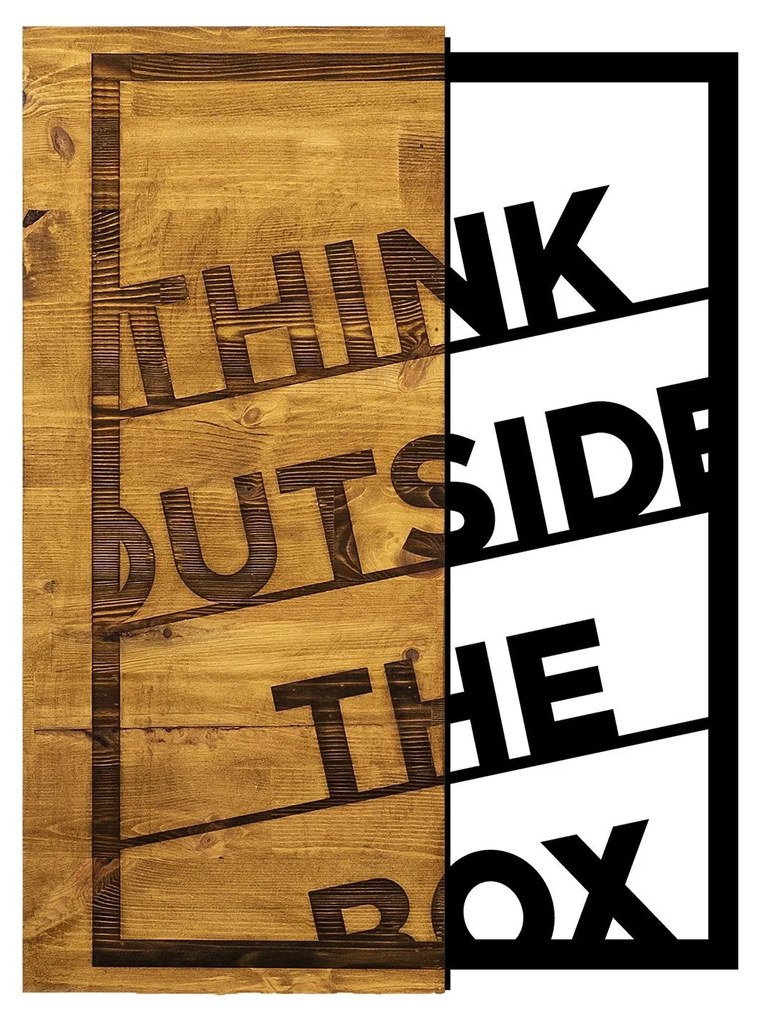 Acessório Decorativo de Parede Think Outside The Box – Nogueira e Pret