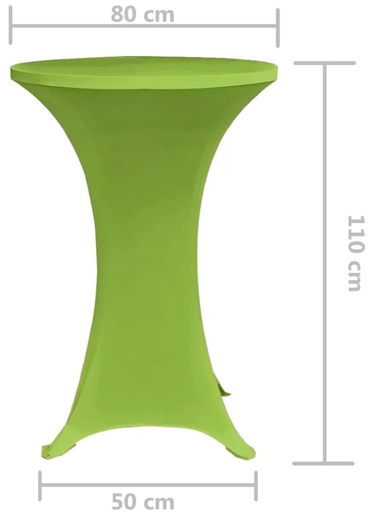 Capa extensível para mesa 2 pcs 80 cm verde